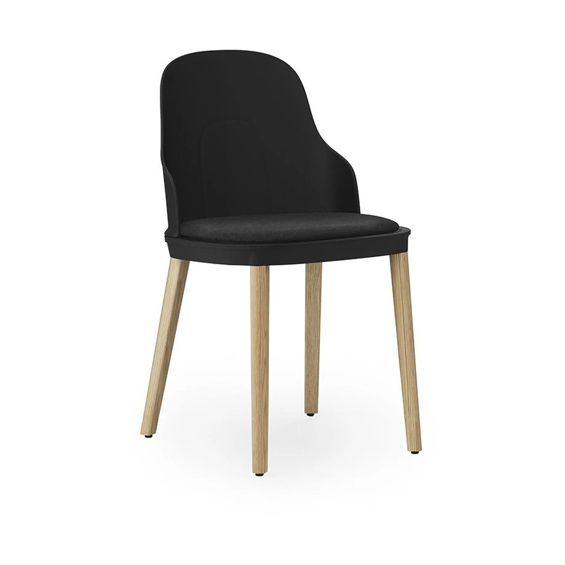 Allez stoel met kussen en eiken poten, Black Normann Copenhagen