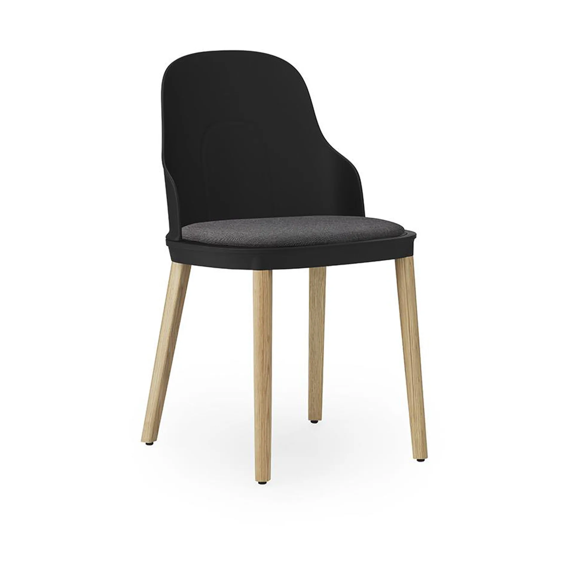 Allez stoel met kussen en eiken poten, Black Normann Copenhagen
