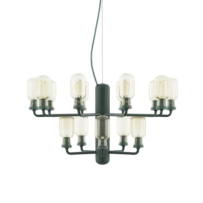 Normann Copenhagen Amp kroonluchter goud-groen | Scandinavisch Interieur | Hanglampen | Groen