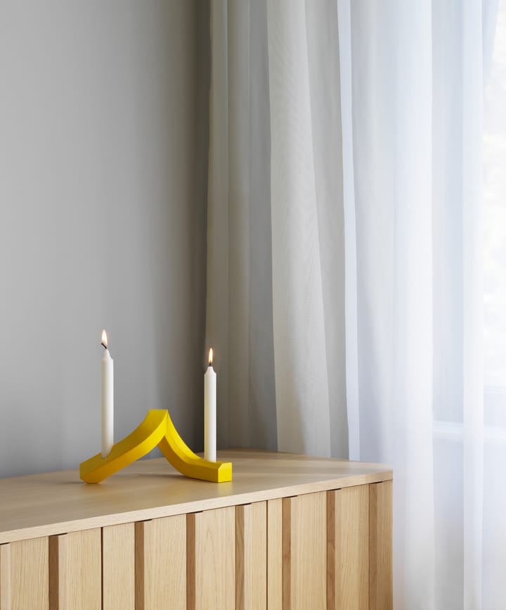 Crooked kandelaar 2, Yellow Normann Copenhagen
