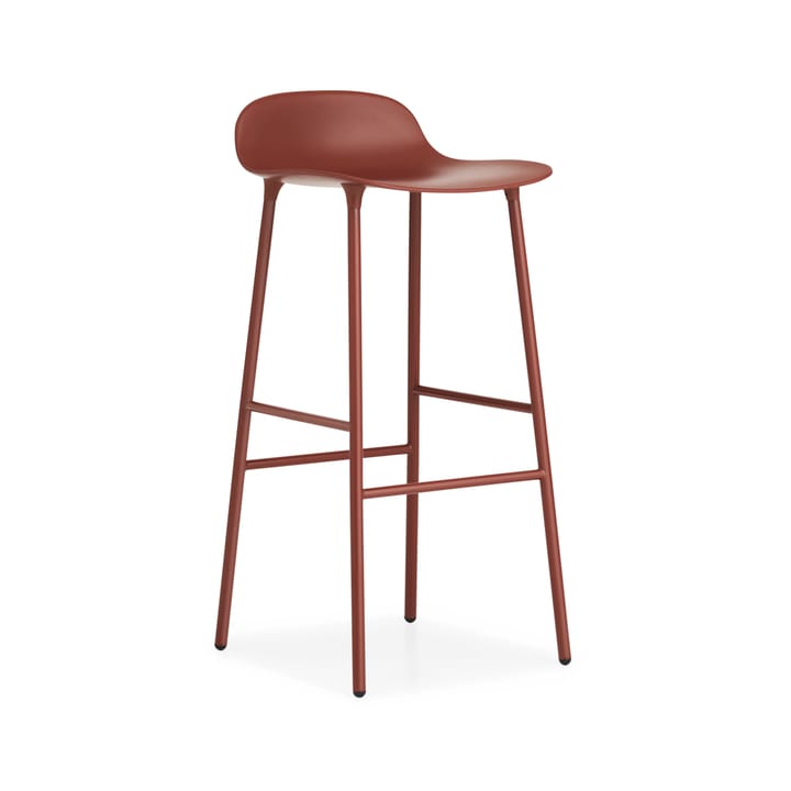 Form Barkruk hoog - red, roodgelakte stalen poten - Normann Copenhagen