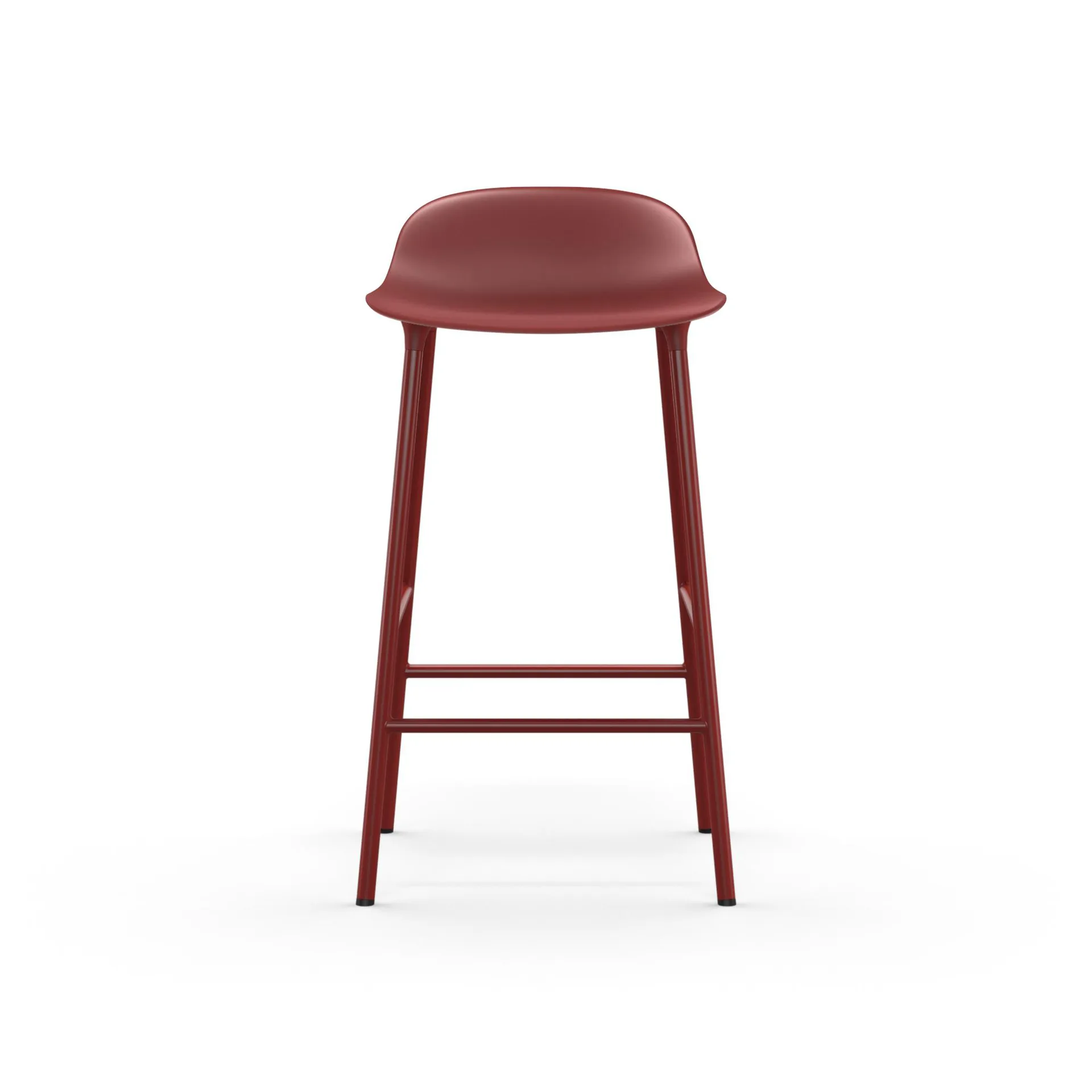 Form barkruk laag, red, roodgelakte stalen poten Normann Copenhagen