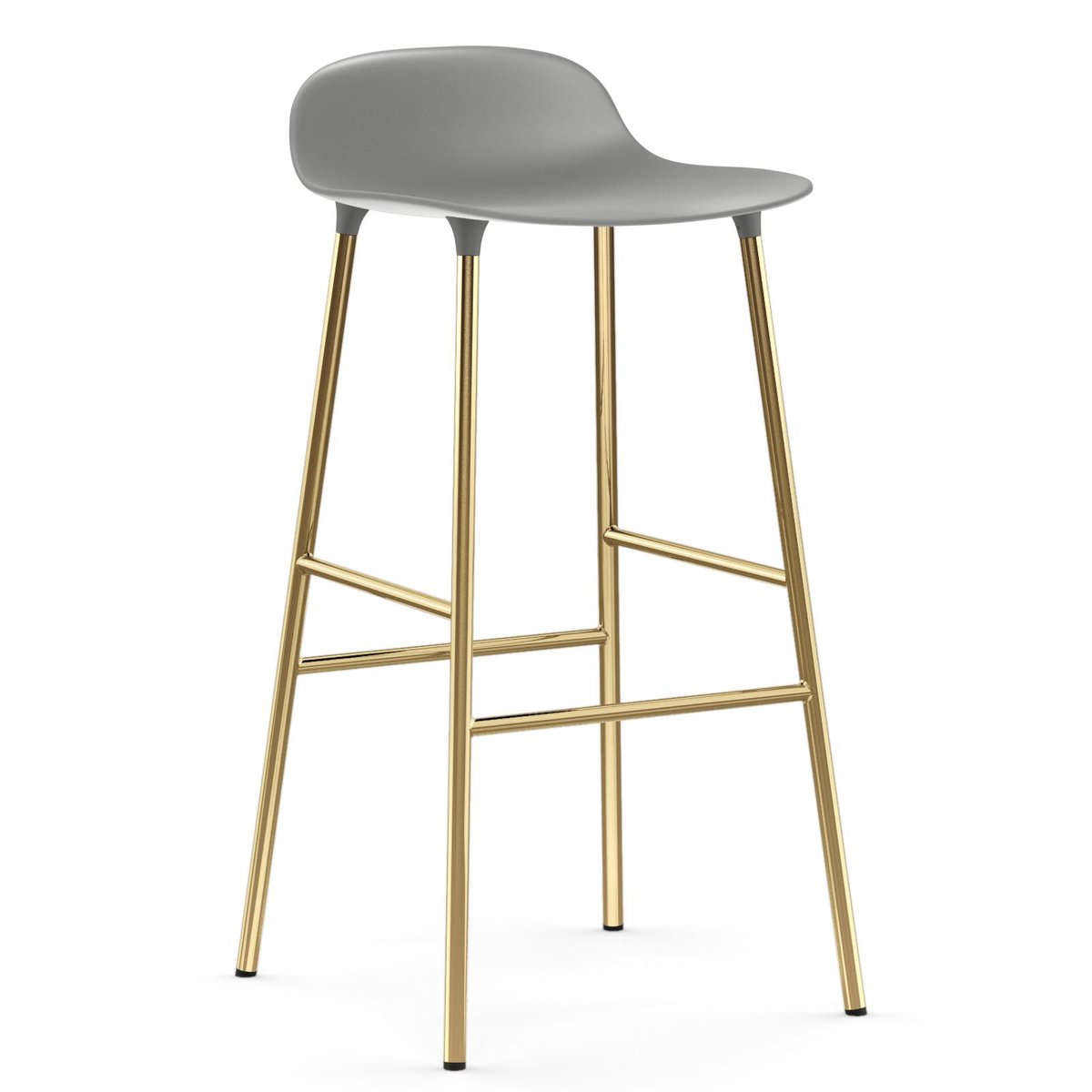 Normann Copenhagen Form barkruk messing poten 75 cm Grijs