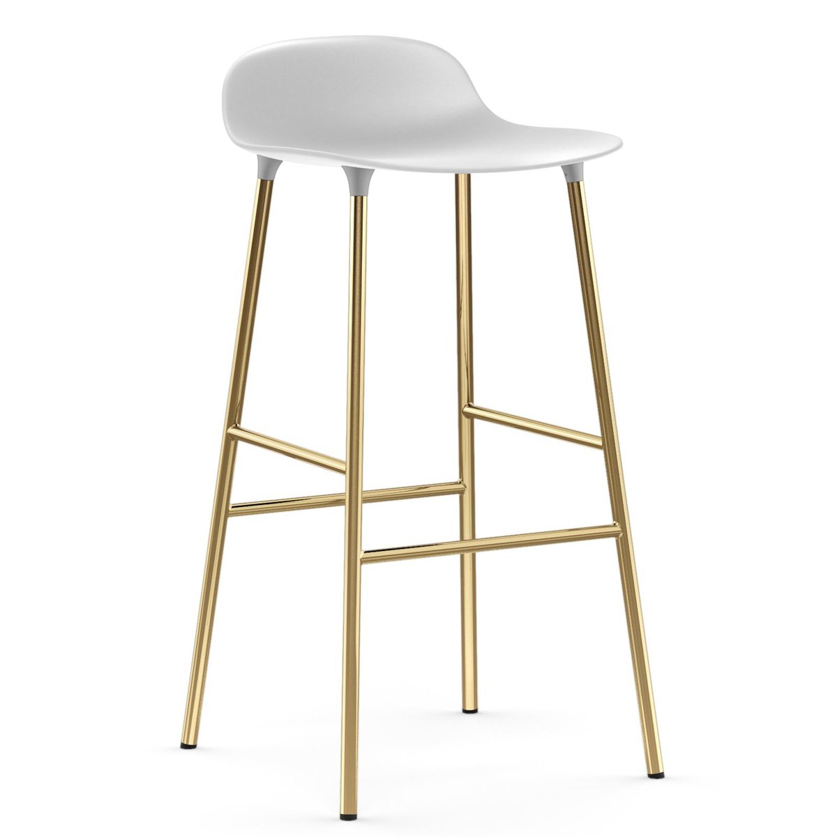 Normann Copenhagen Form barkruk messing poten 75 cm Wit