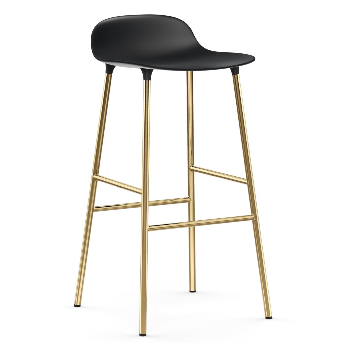 Normann Copenhagen Form barkruk messing poten 75 cm Zwart