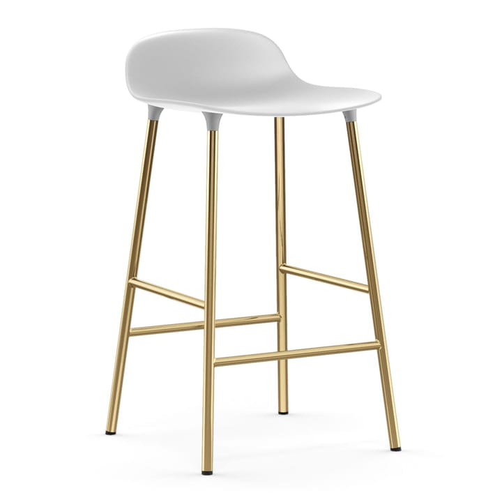 Form barkruk messing poten - Wit - Normann Copenhagen