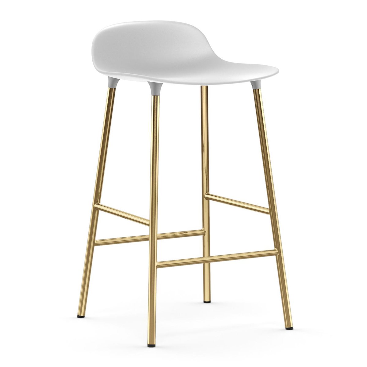Normann Copenhagen Form barkruk messing poten Wit | Scandinavisch Interieur | Barstoelen | Wit