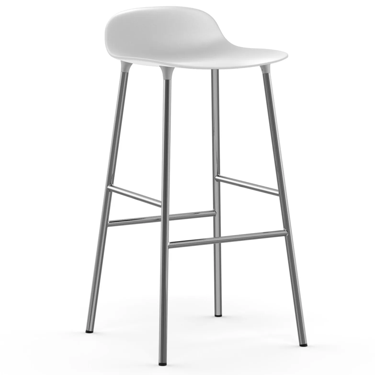 Form barkruk verchroomde poten 75 cm, Wit Normann Copenhagen
