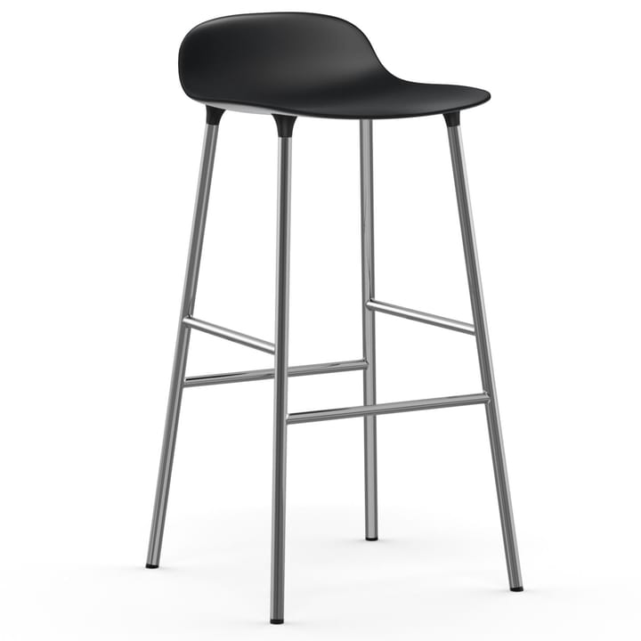 Form barkruk verchroomde poten 75 cm - Zwart - Normann Copenhagen