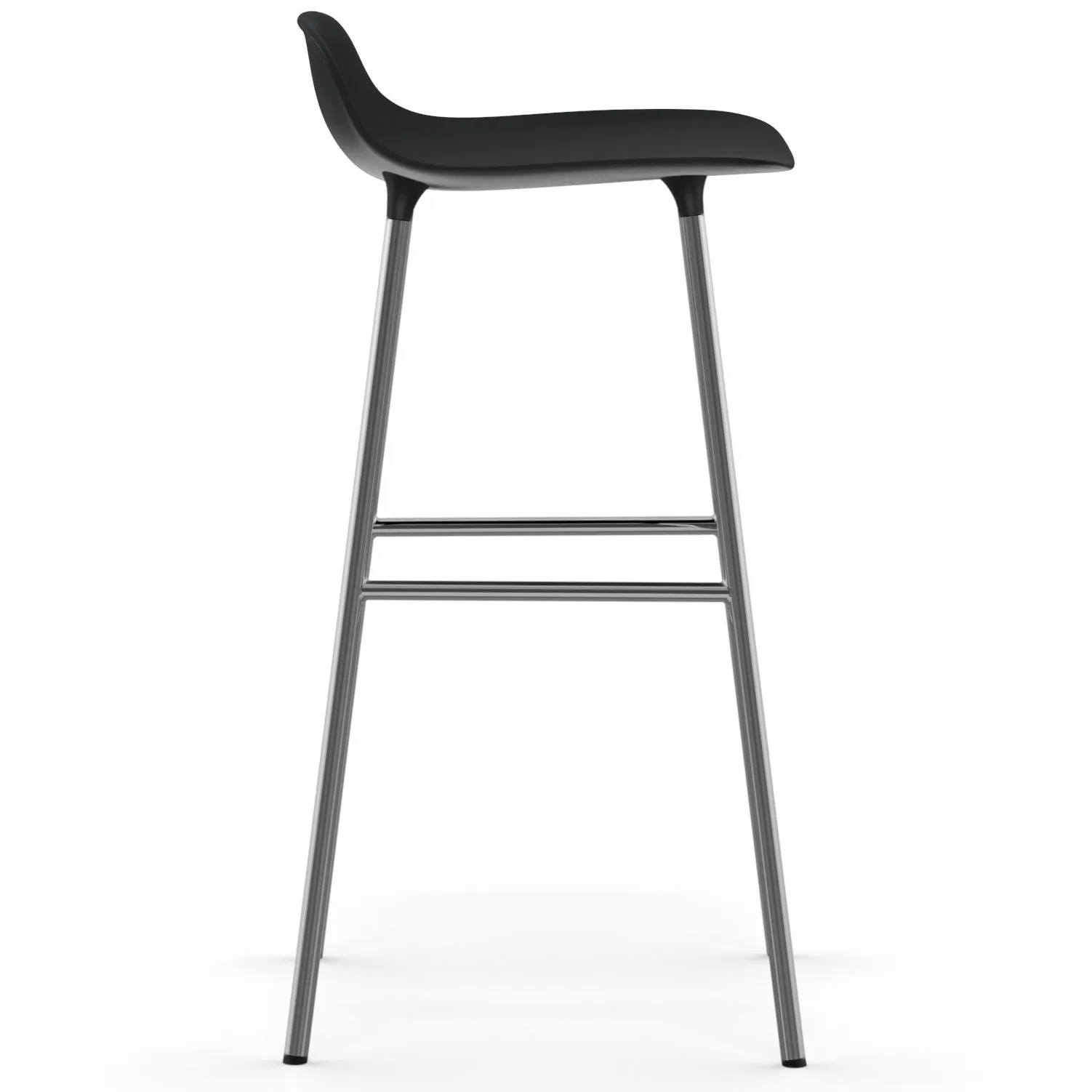 Form barkruk verchroomde poten 75 cm, Zwart Normann Copenhagen