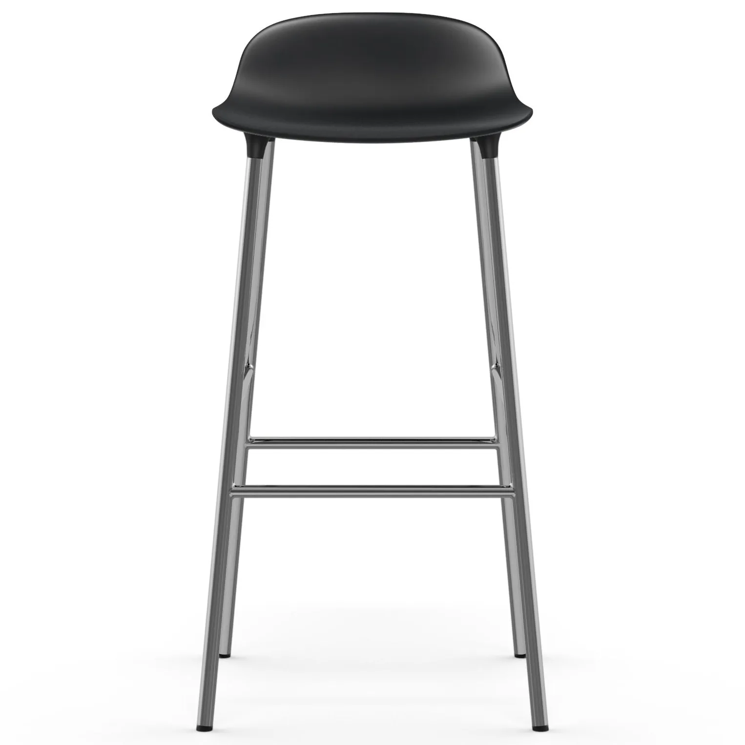 Form barkruk verchroomde poten 75 cm, Zwart Normann Copenhagen