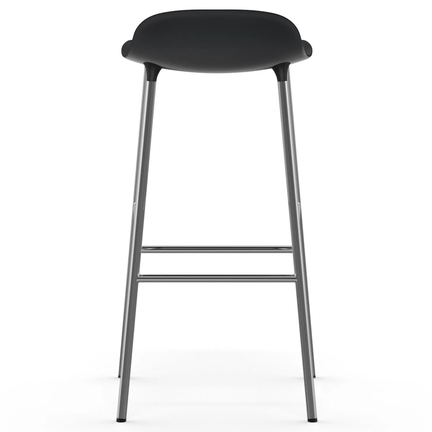 Form barkruk verchroomde poten 75 cm, Zwart Normann Copenhagen