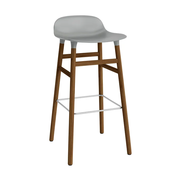 Form barkruk - walnoot poten 75 cm. - grijs - Normann Copenhagen