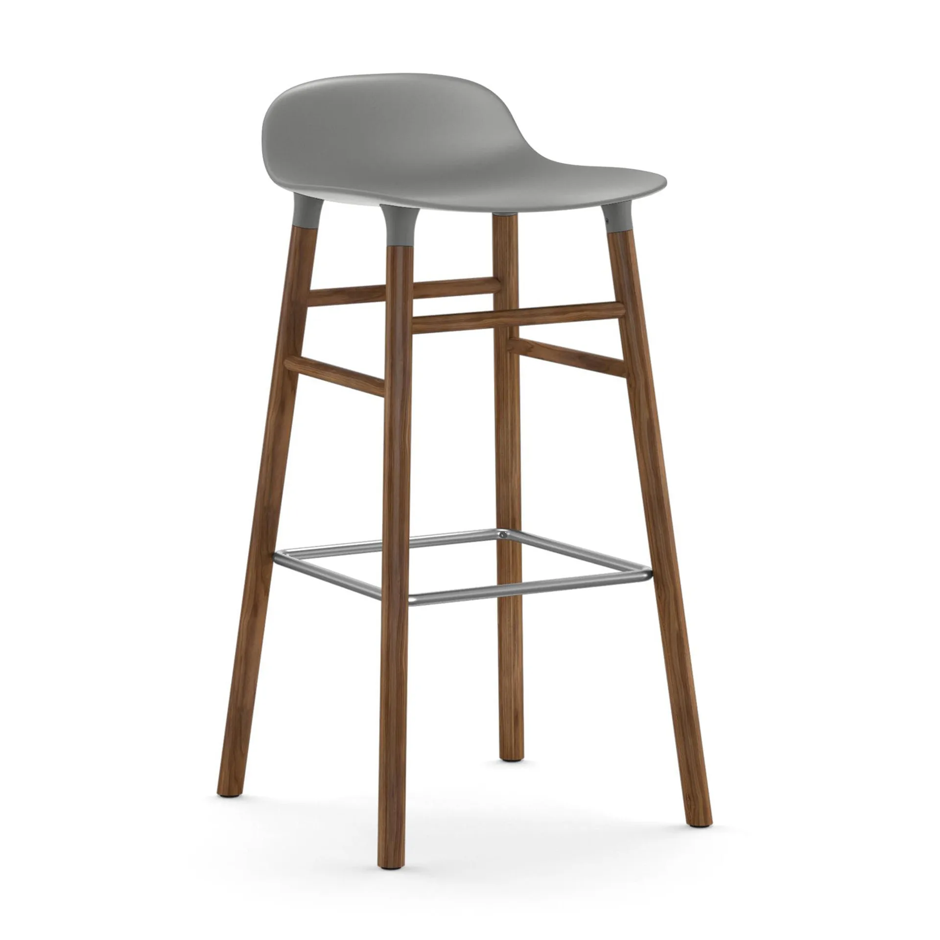 Form barkruk - walnoot poten 75 cm., grijs Normann Copenhagen