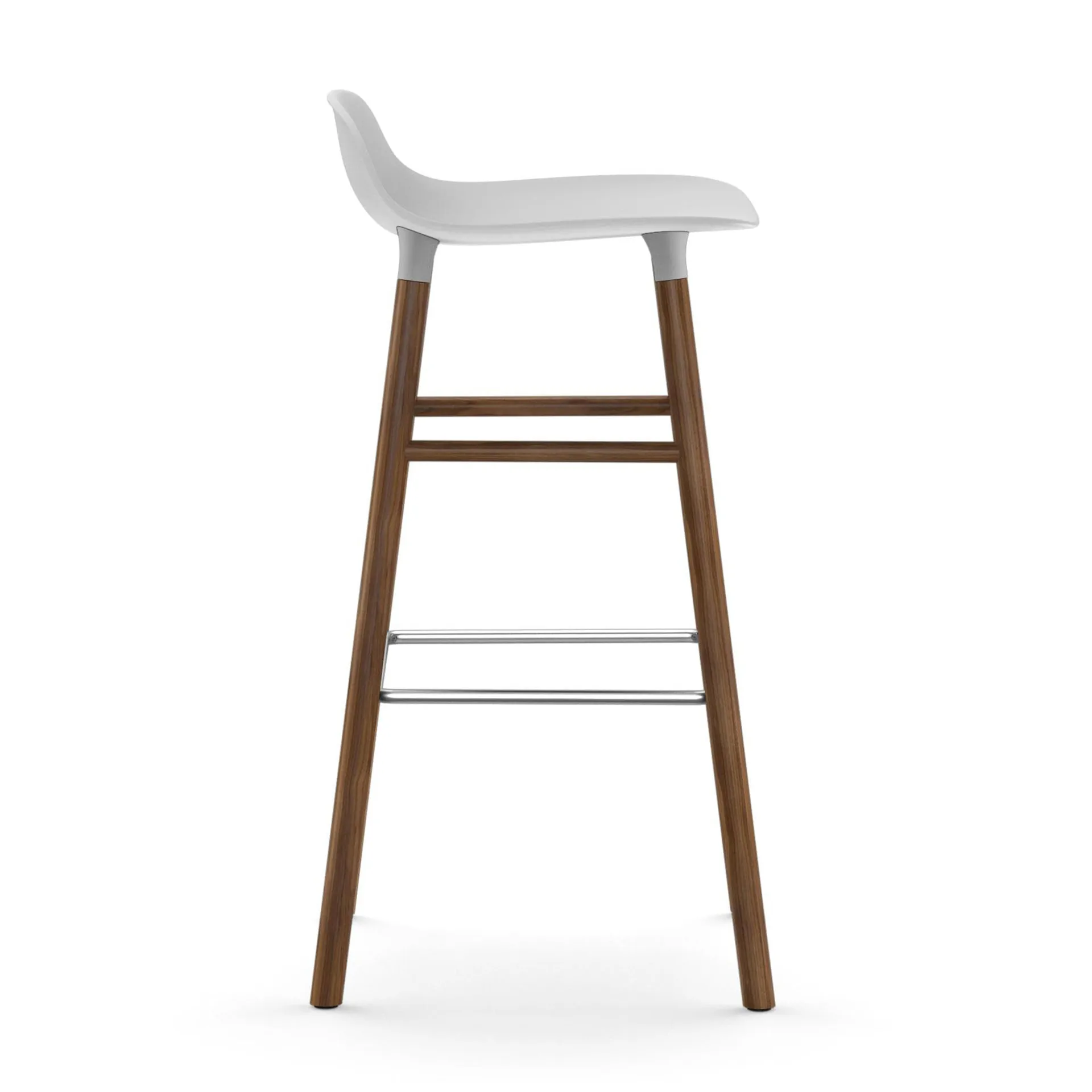 Form barkruk - walnoot poten 75 cm., wit Normann Copenhagen