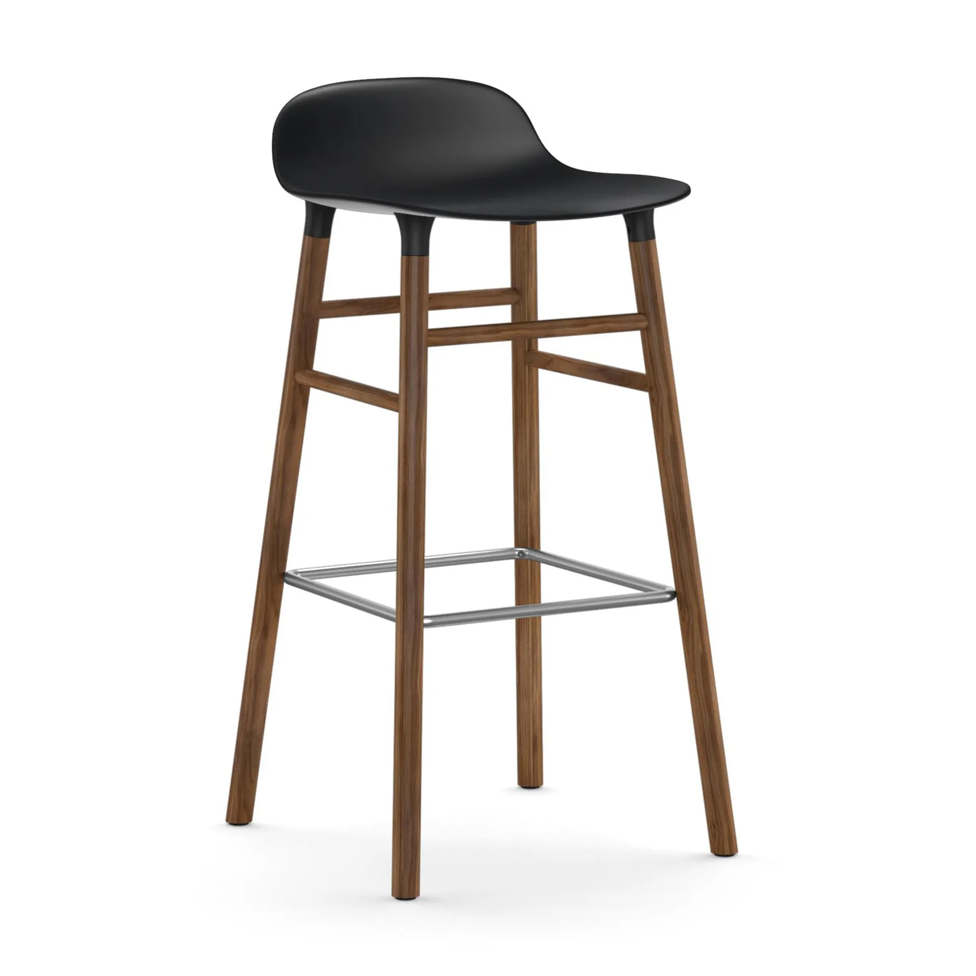 Form barkruk - walnoot poten 75 cm., zwart Normann Copenhagen