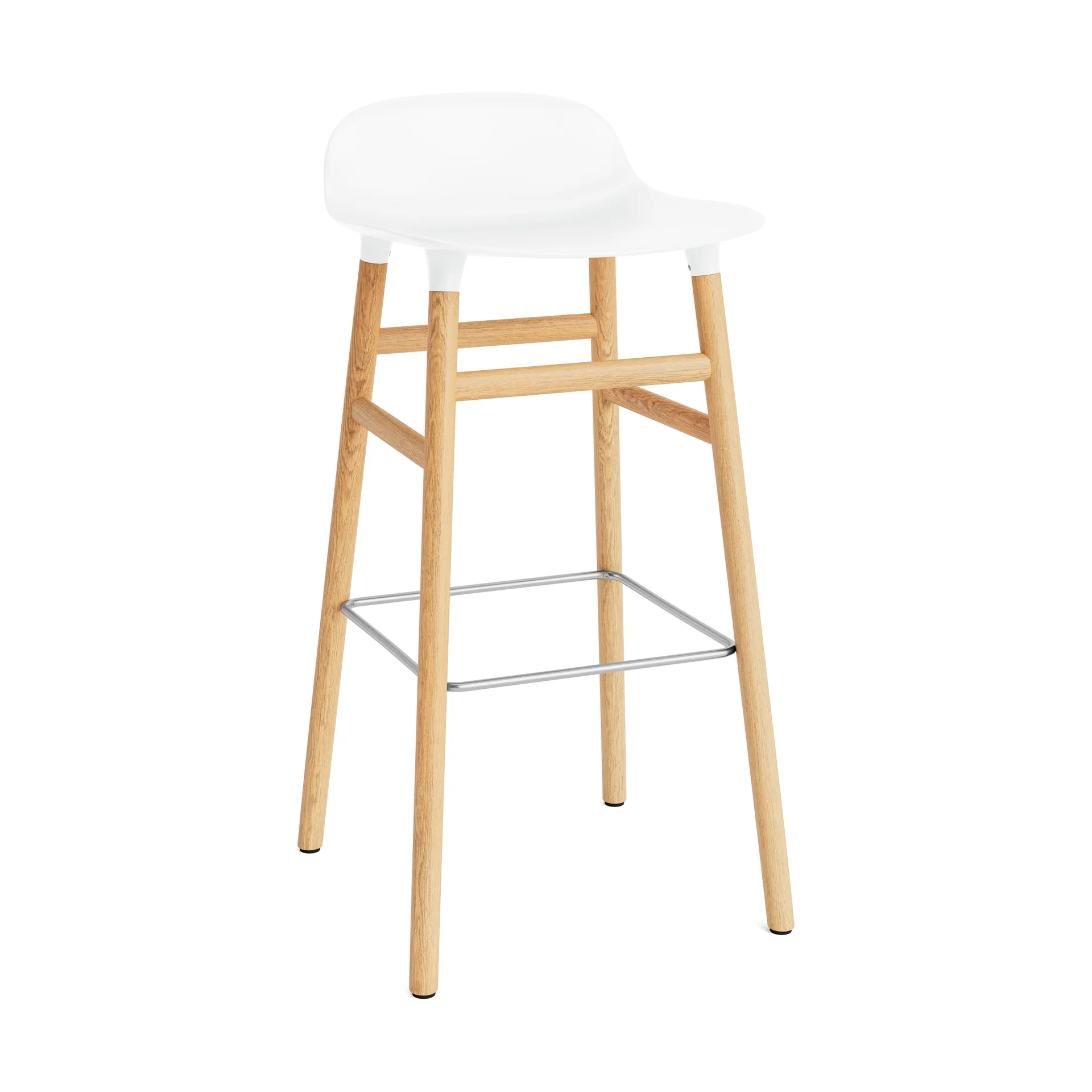 Form barstoel - eiken poten 75 cm., wit Normann Copenhagen