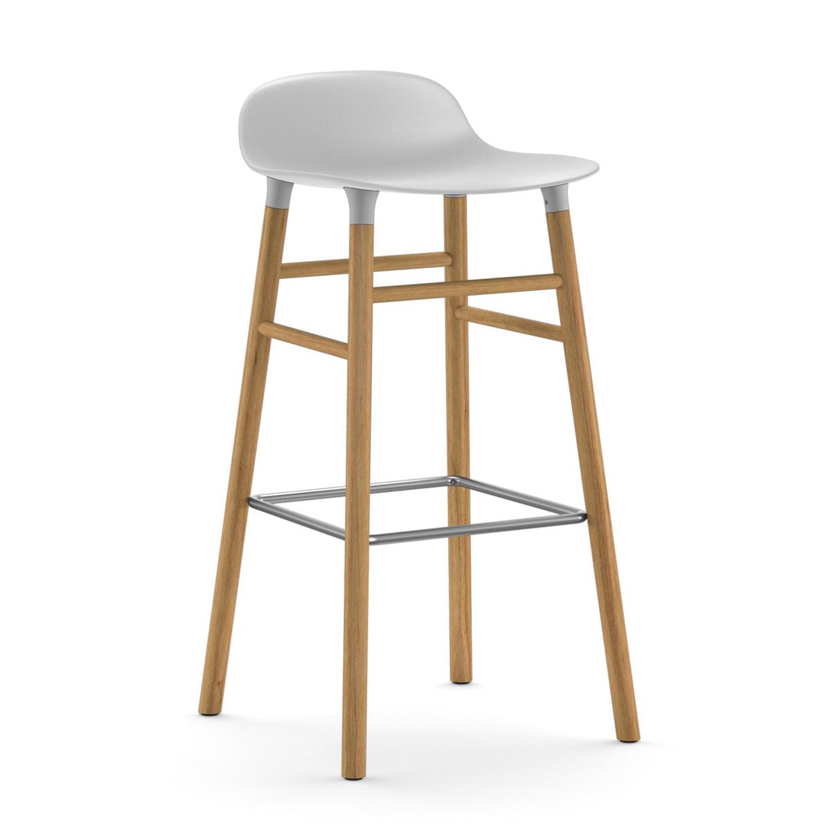 Normann Copenhagen Form barstoel - eiken poten 75 cm. wit