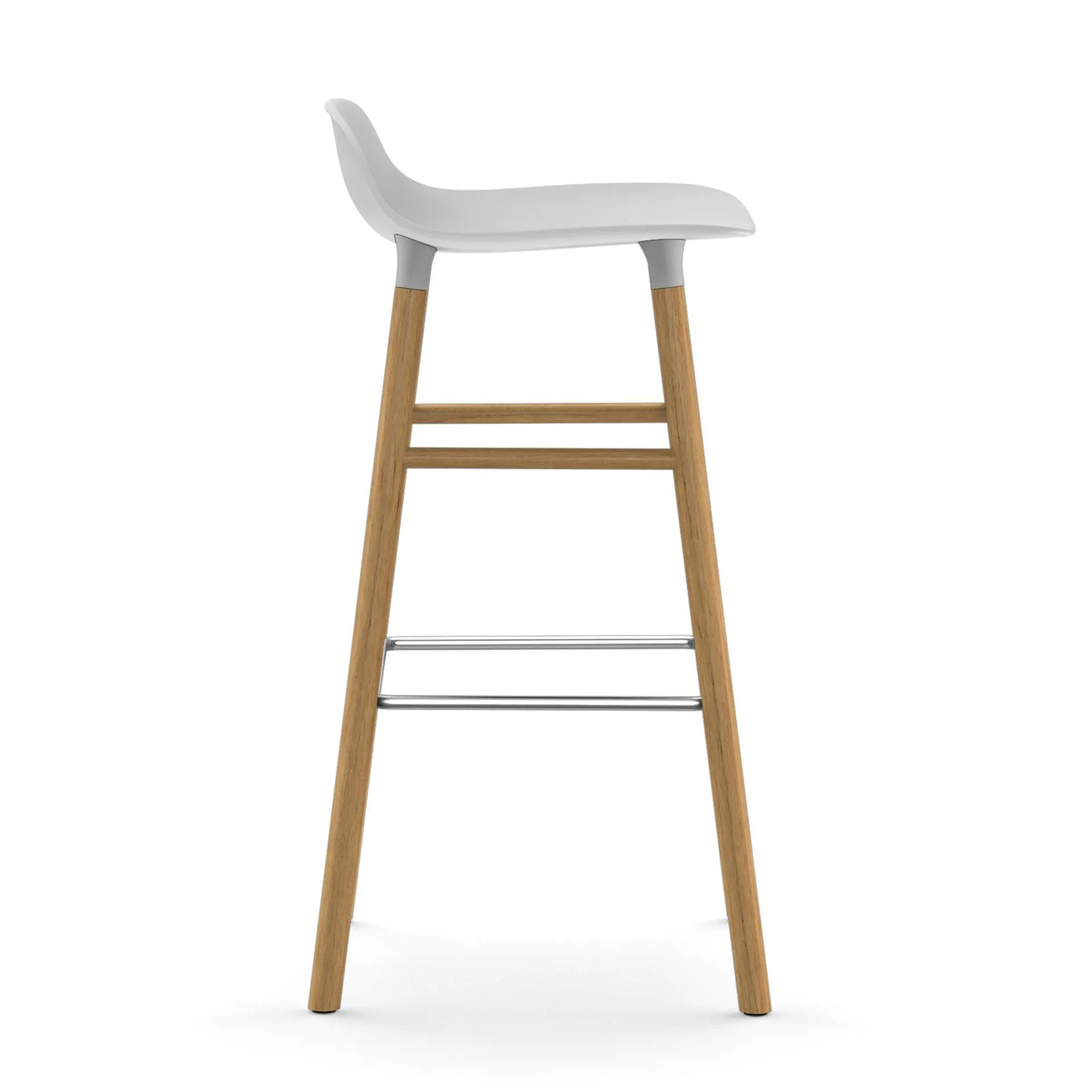 Form barstoel - eiken poten 75 cm., wit Normann Copenhagen