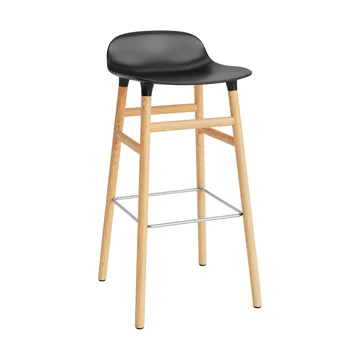 Form barstoel - eiken poten 75 cm. - zwart - Normann Copenhagen