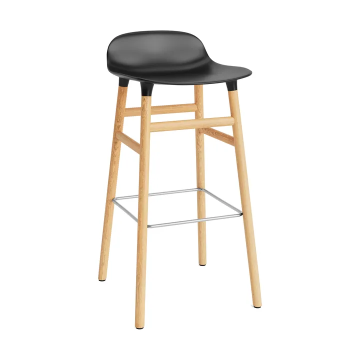 Form barstoel - eiken poten 75 cm. - zwart - Normann Copenhagen