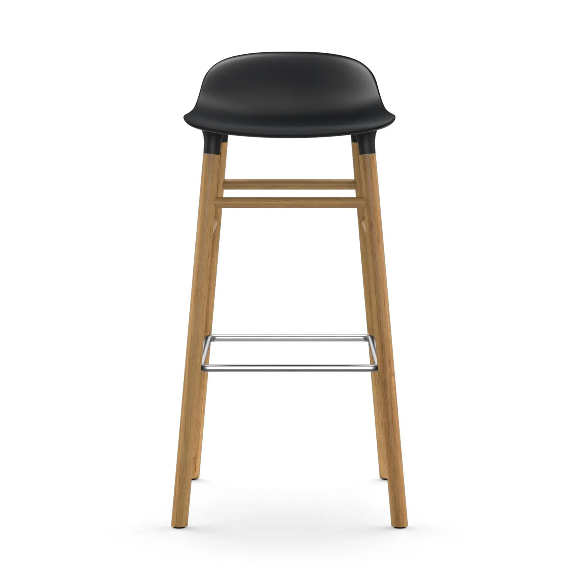 Form barstoel - eiken poten 75 cm., zwart Normann Copenhagen