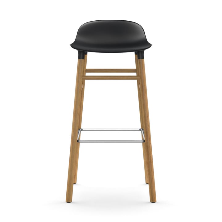Form barstoel - eiken poten 75 cm., zwart Normann Copenhagen