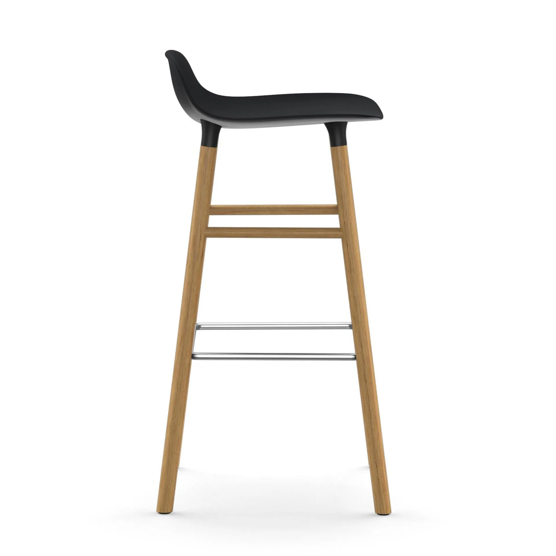 Form barstoel - eiken poten 75 cm., zwart Normann Copenhagen