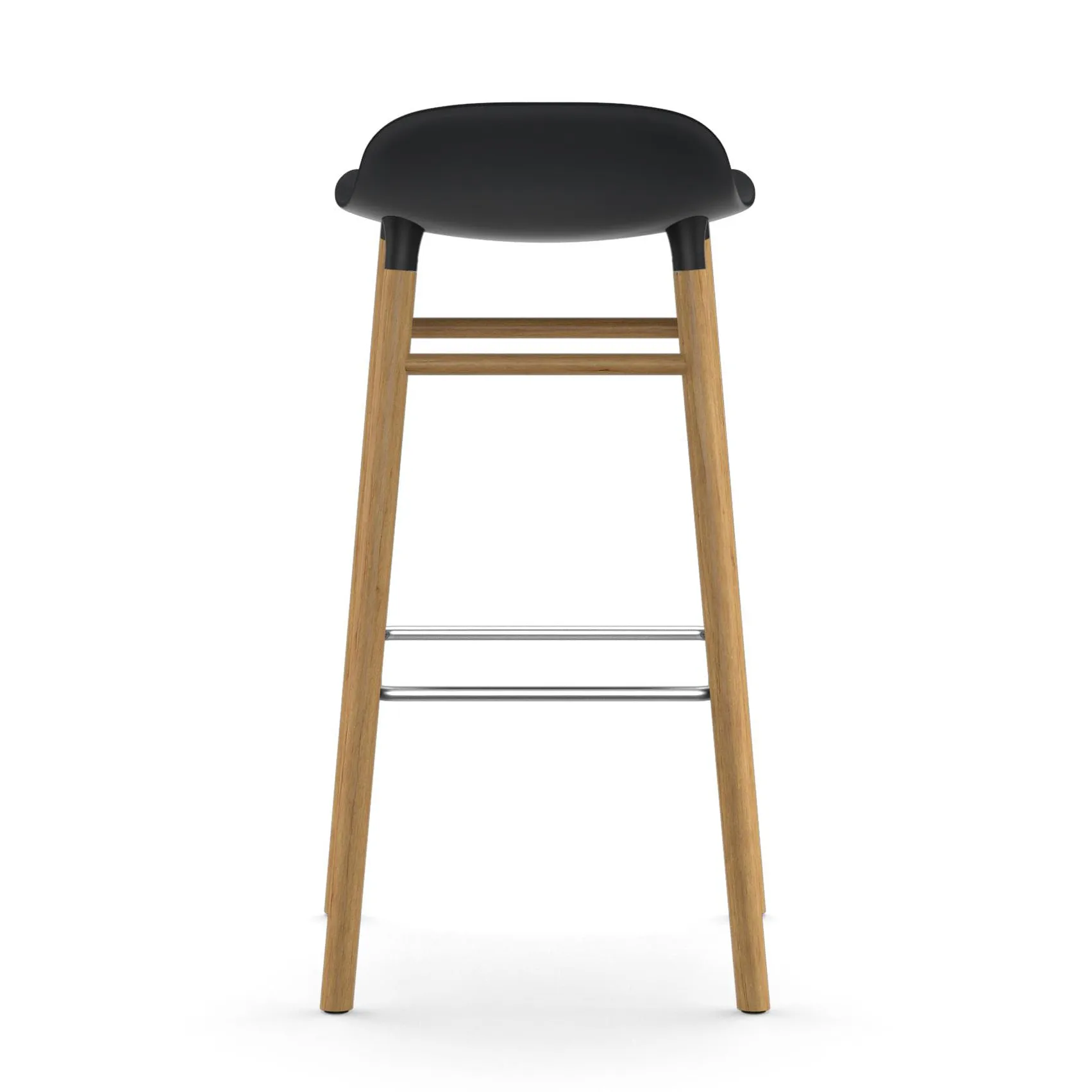 Form barstoel - eiken poten 75 cm., zwart Normann Copenhagen