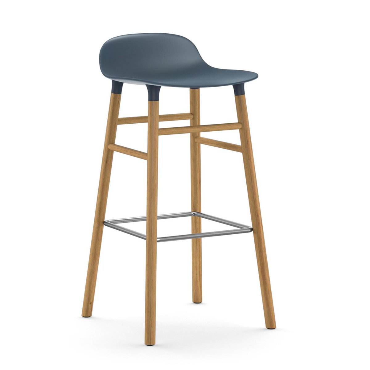 Normann Copenhagen Form Chair barkruk eiken poten blauw