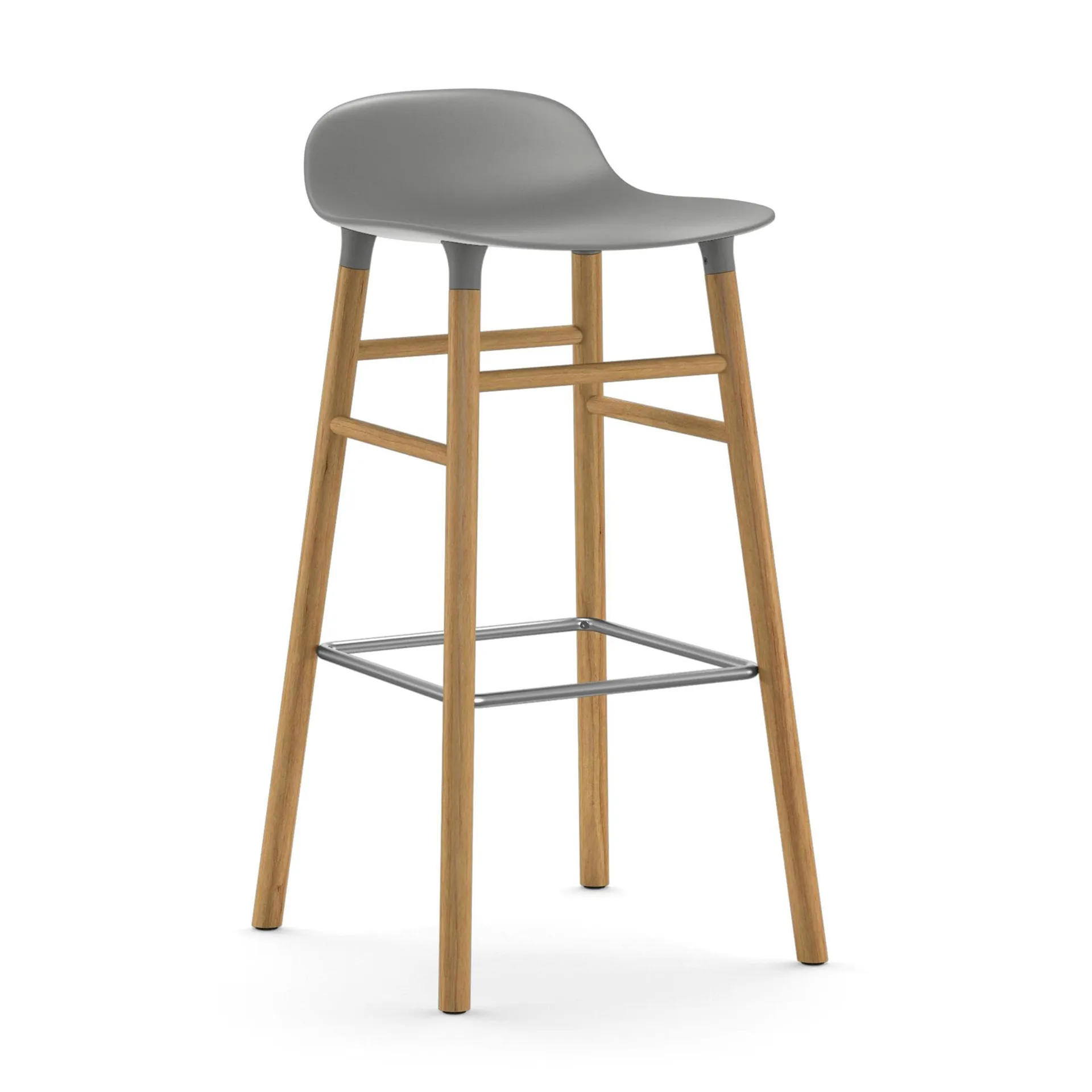 Form Chair barkruk eiken poten, grijs Normann Copenhagen