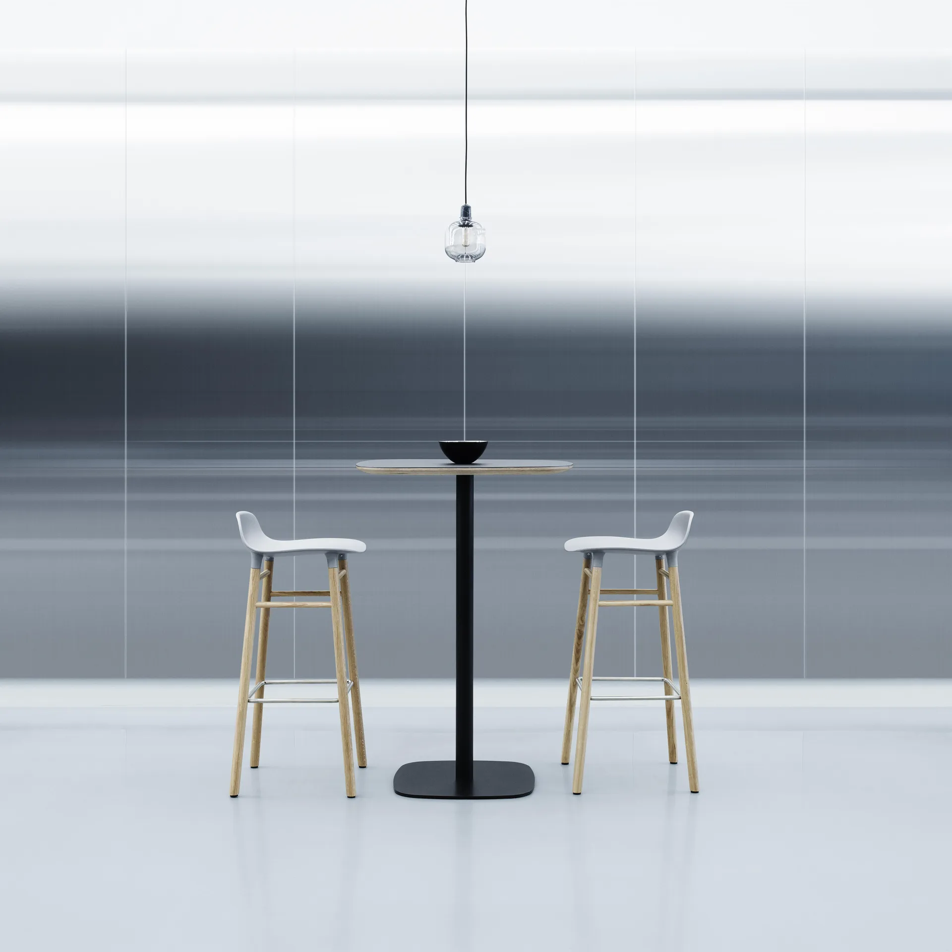 Form Chair barkruk eiken poten, grijs Normann Copenhagen