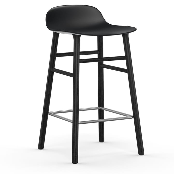 Form Chair barkruk gelakte eiken poten 65 cm - zwart - Normann Copenhagen
