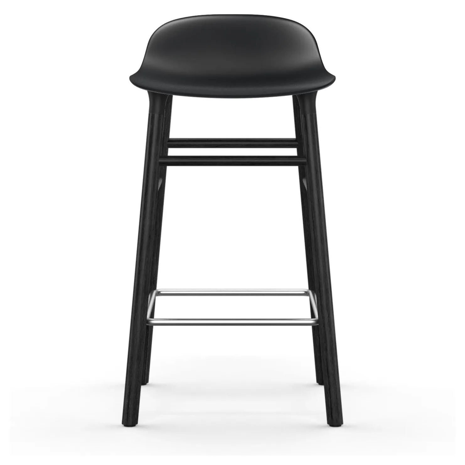 Form Chair barkruk gelakte eiken poten 65 cm, zwart Normann Copenhagen