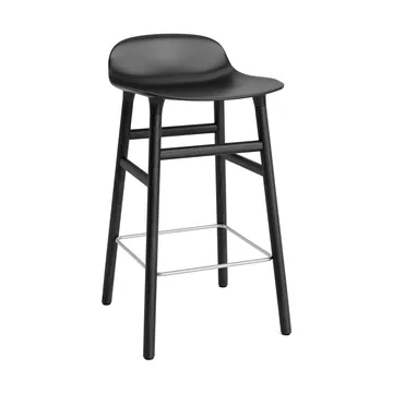 Form Chair barkruk gelakte eiken poten 65 cm - zwart - Normann Copenhagen