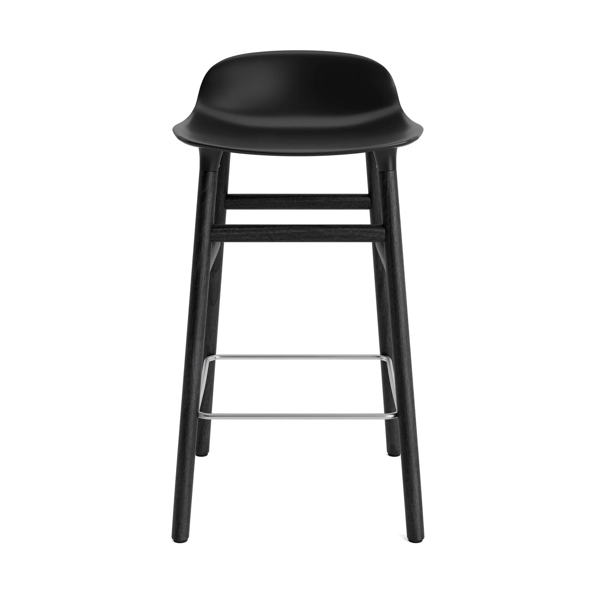 Form Chair barkruk gelakte eiken poten 65 cm, zwart Normann Copenhagen