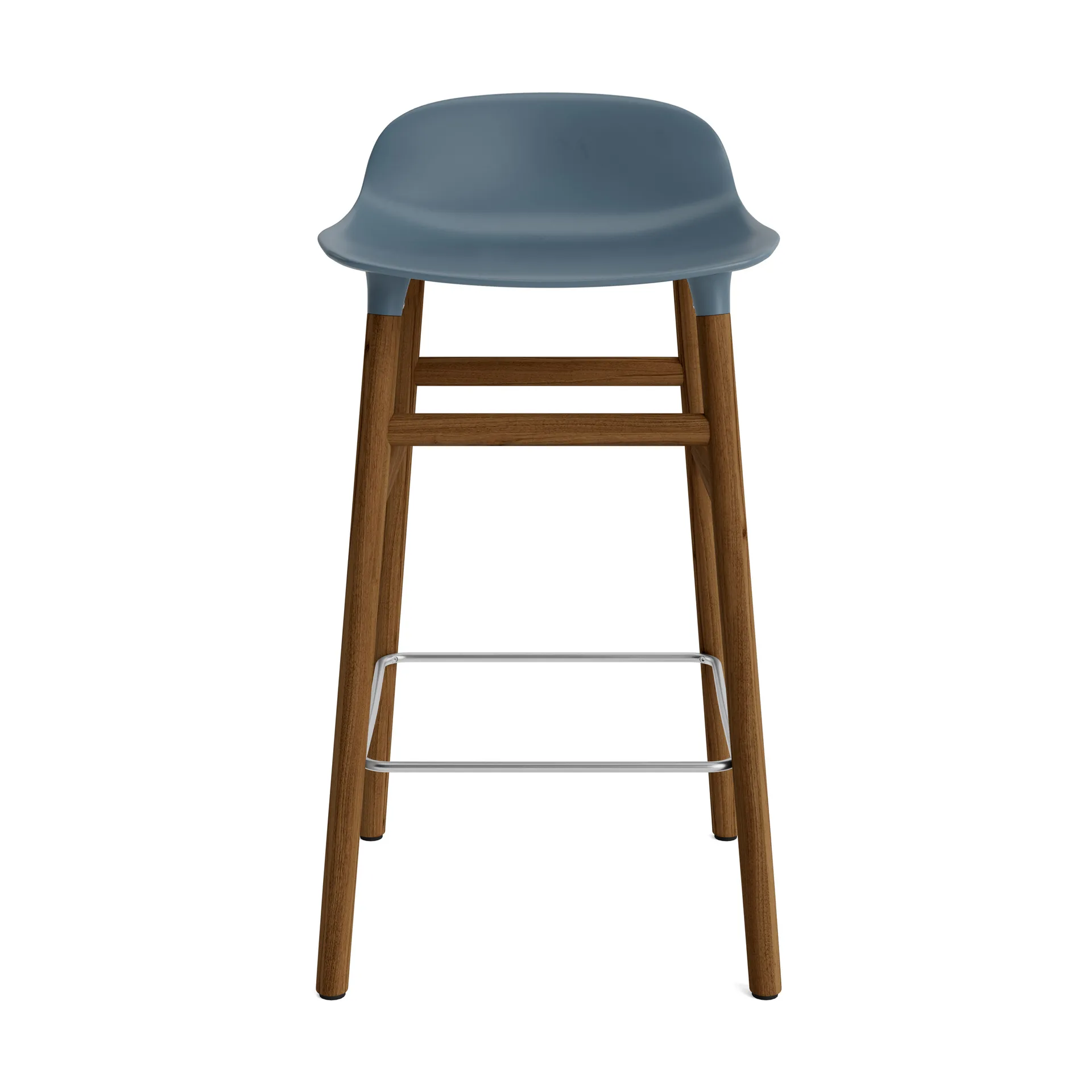 Form Chair barkruk walnoothouten poten, blauw Normann Copenhagen