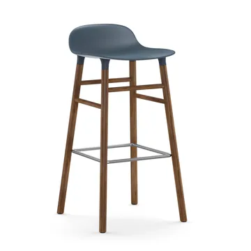 Form Chair barkruk walnoothouten poten - blauw - Normann Copenhagen