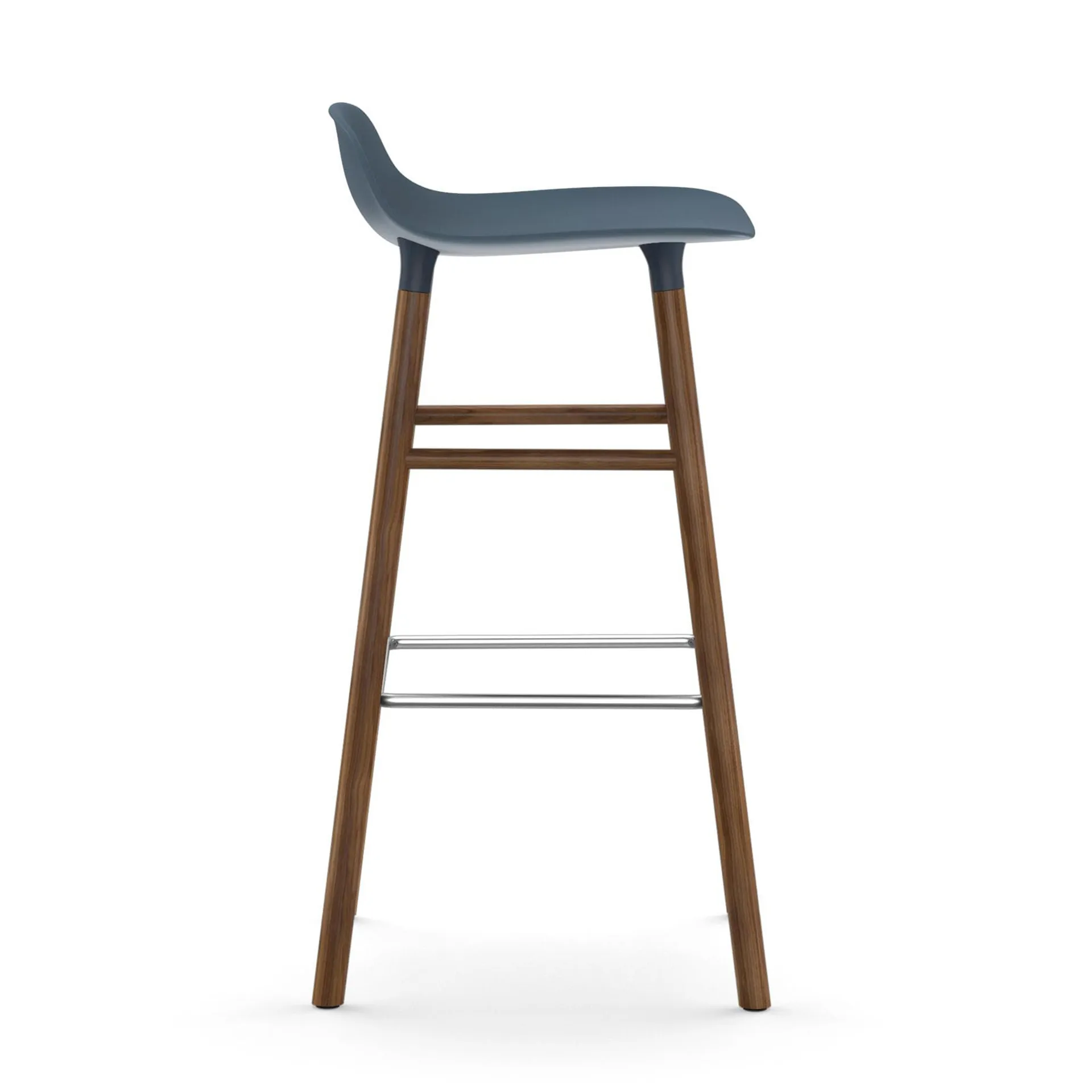 Form Chair barkruk walnoothouten poten, blauw Normann Copenhagen
