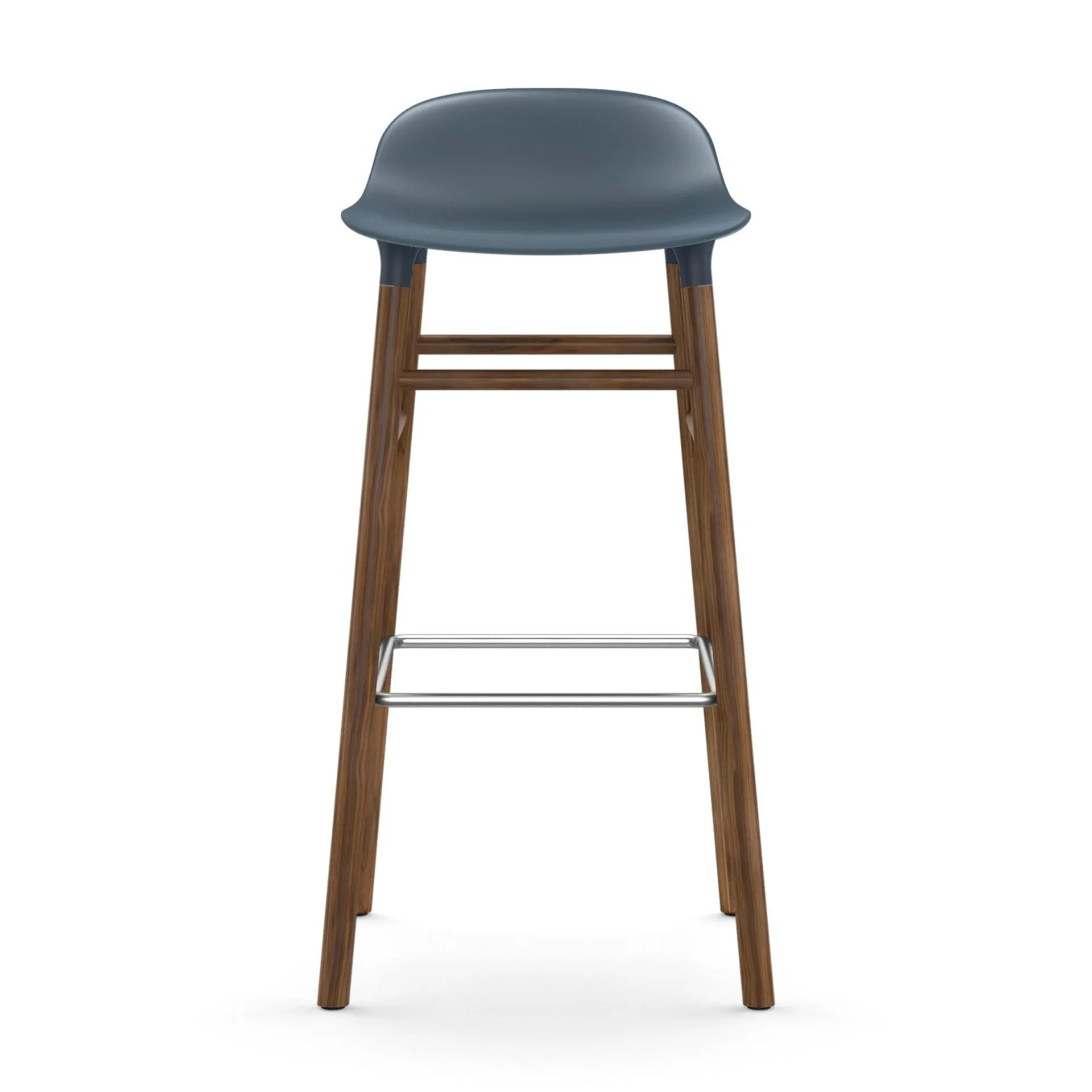 Form Chair barkruk walnoothouten poten, blauw Normann Copenhagen