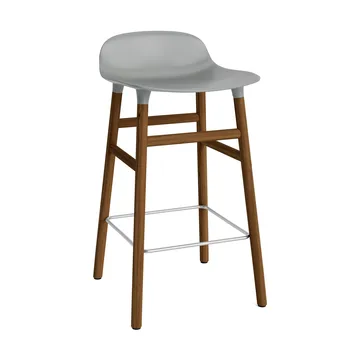 Form Chair barkruk walnoothouten poten - grijs - Normann Copenhagen