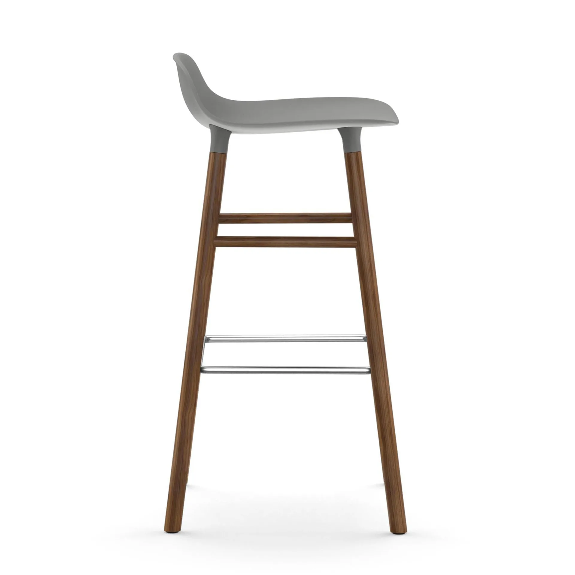 Form Chair barkruk walnoothouten poten, grijs Normann Copenhagen
