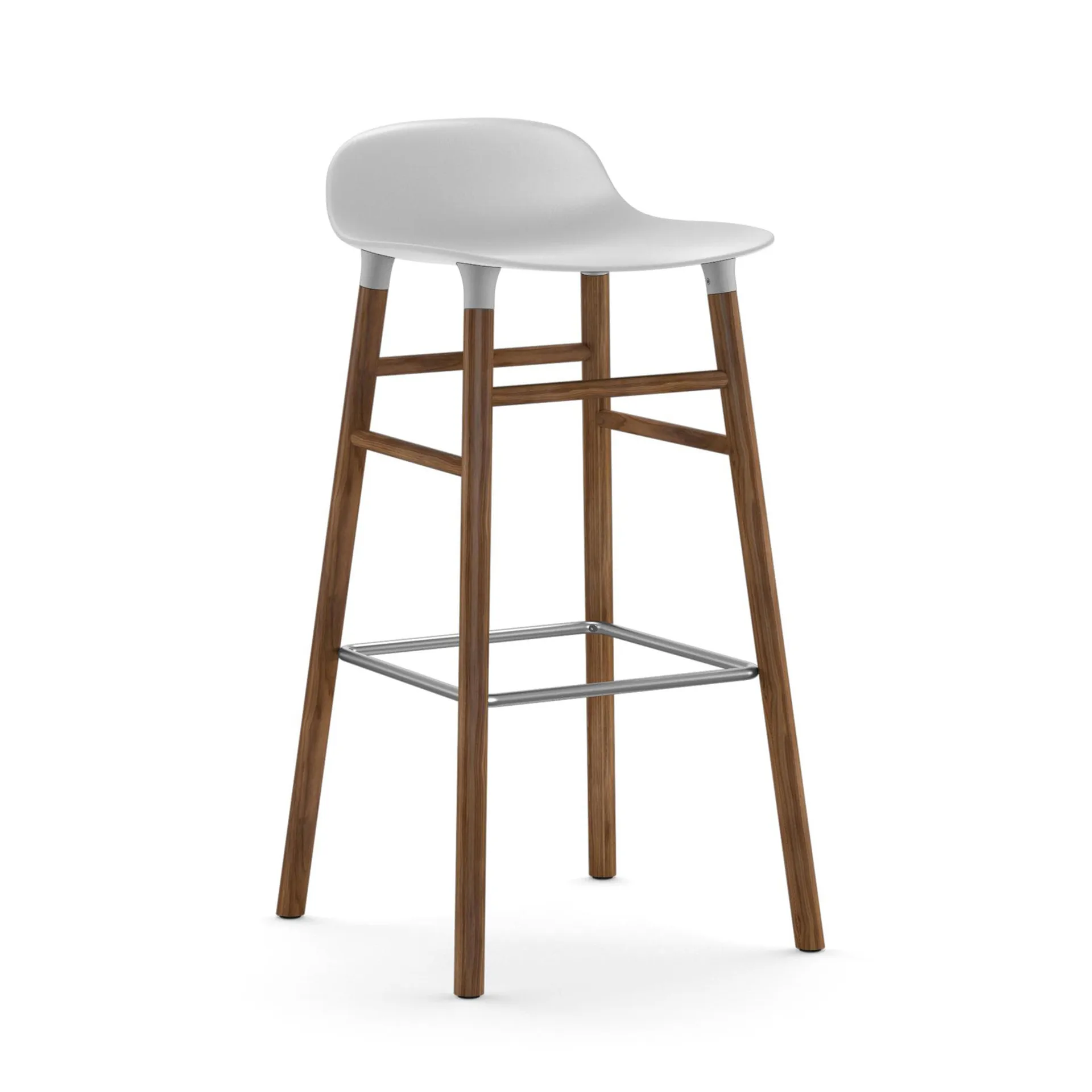 Form Chair barkruk walnoothouten poten, wit Normann Copenhagen