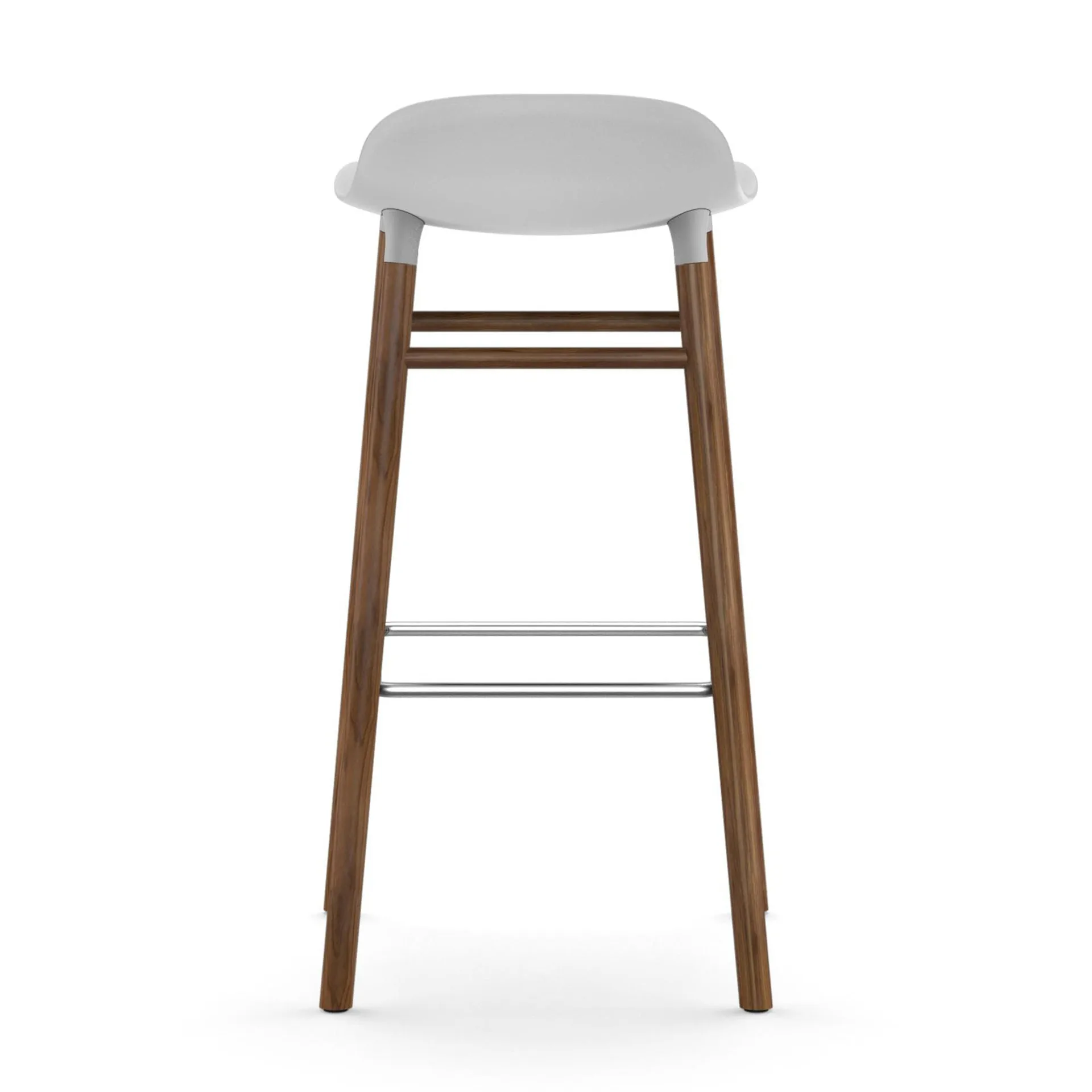 Form Chair barkruk walnoothouten poten, wit Normann Copenhagen