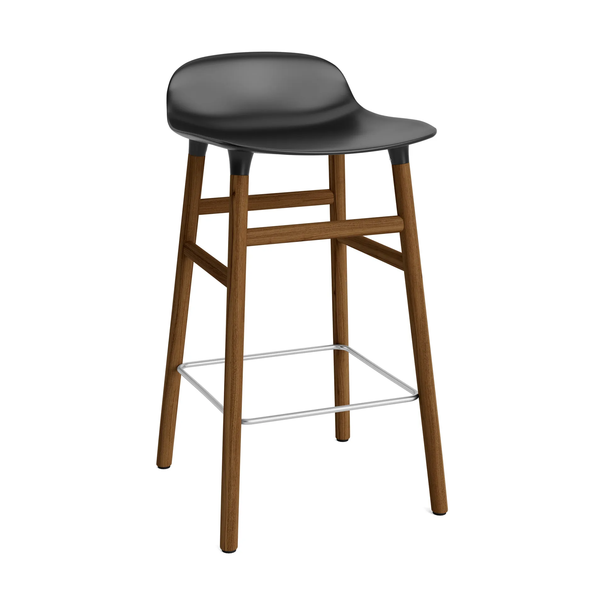 Form Chair barkruk walnoothouten poten, zwart Normann Copenhagen