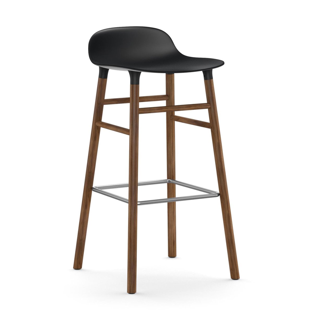 Normann Copenhagen Form Chair barkruk walnoothouten poten zwart