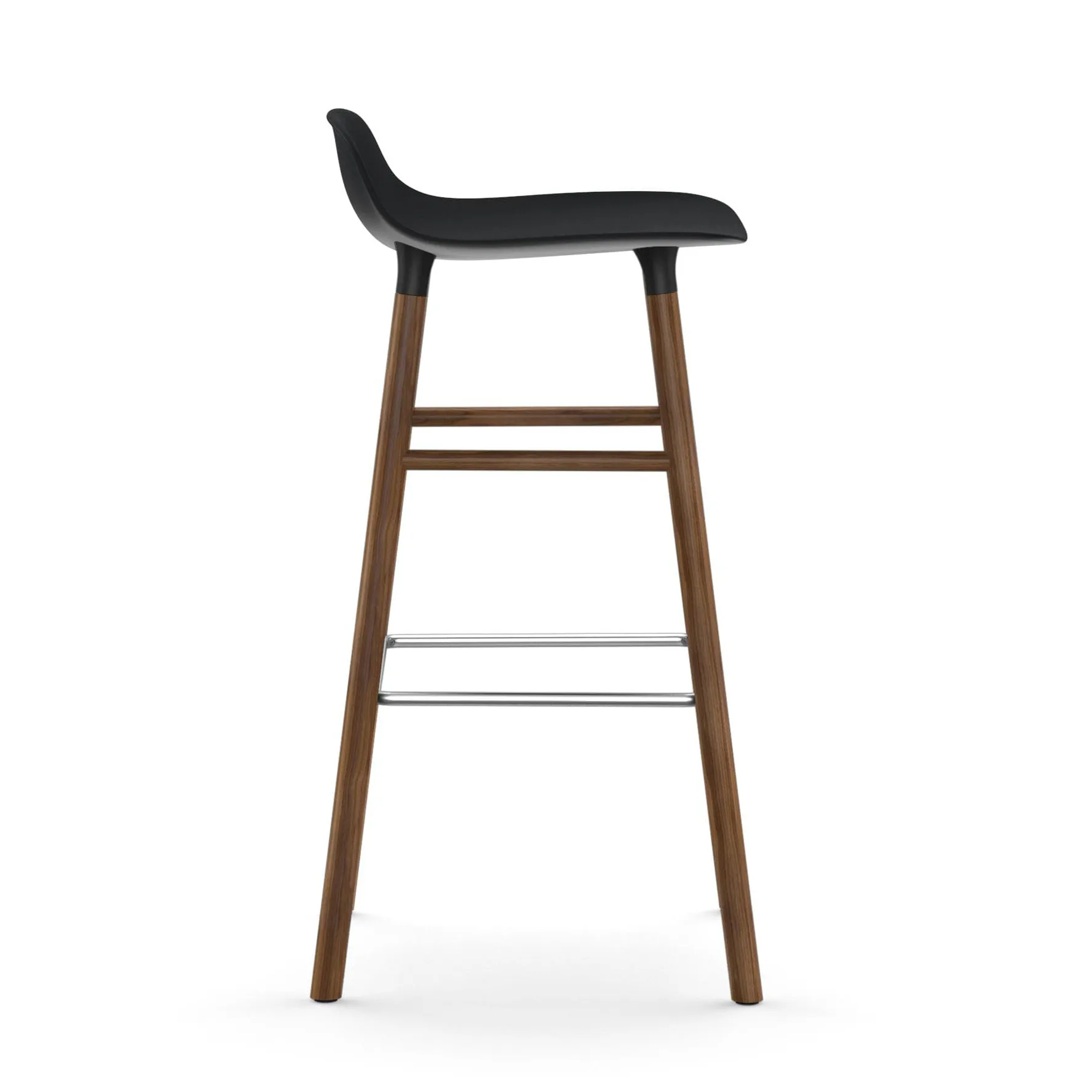 Form Chair barkruk walnoothouten poten, zwart Normann Copenhagen