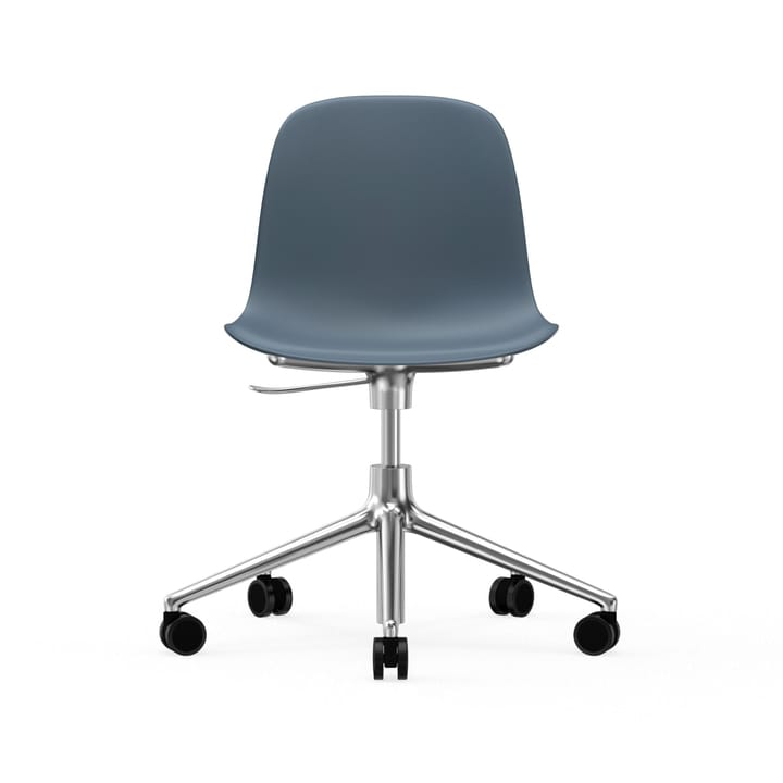 Form chair draaistoel, 5 W bureaustoel - blauw, aluminium wielen - Normann Copenhagen