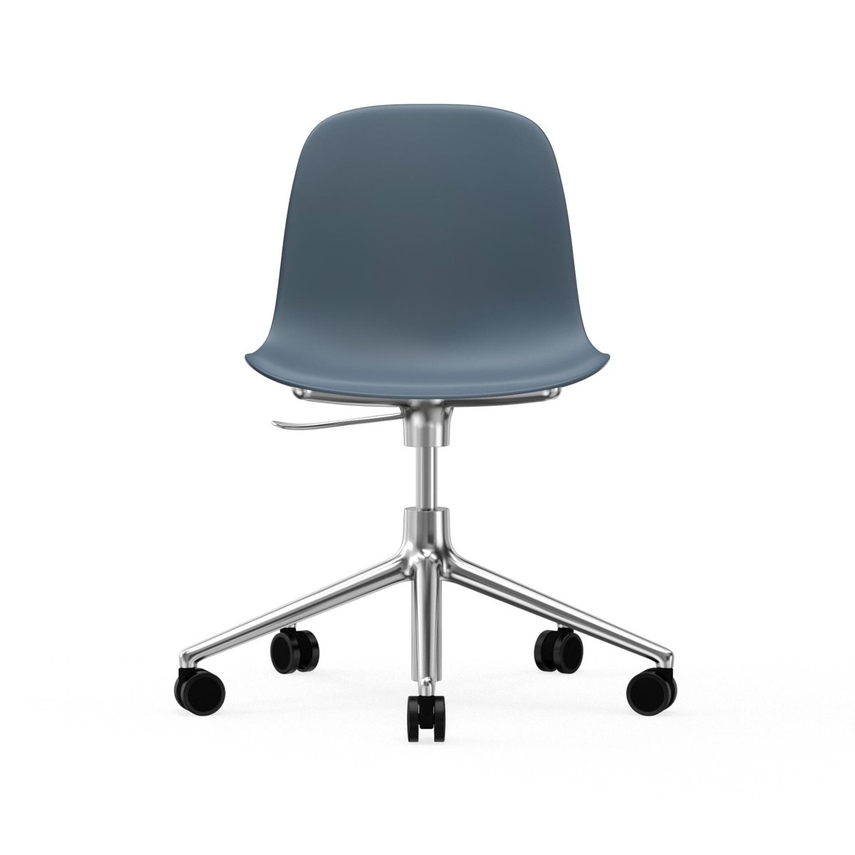 Normann Copenhagen Form chair draaistoel, 5 W bureaustoel blauw, aluminium wielen
