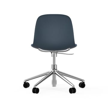 Form chair draaistoel, 5 W bureaustoel - blauw, aluminium wielen - Normann Copenhagen